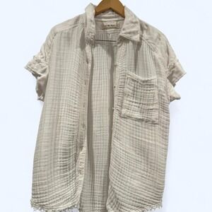 Cream and white cotton We The Free button-up shirt